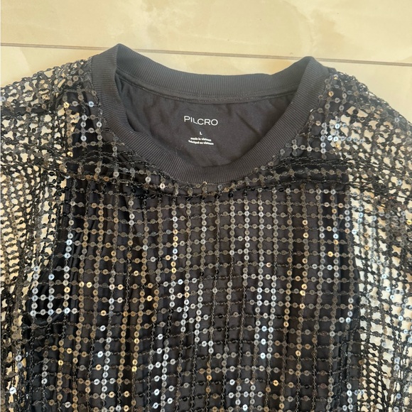 Pilcro Large Black Sequin Women's top over tank - Picture 2 of 6